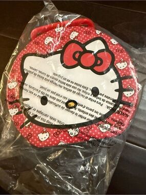 Hello Kitty Red White Kids Metal Tin Storage Box with Handle